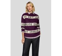 Strickpullover RABE "Pullover", Damen, Gr. 42, lila (beige), 60%Polyacryl, 33%Polyester, 7%Alpaka, geringelt, gerade, gerader Abschluss, Pullover Strickpullover (38512765-42) beige