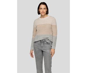 Strickpullover RABE "Pullover", Damen, Gr. 44, braun, 47%Baumwolle, 47%Polyacryl, 6%Metallic Garn, geringelt, gerade, gerader Abschluss, Pullover Strickpullover (20446309-44) braun