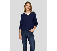 Strickpullover RABE "Pullover", Damen, Gr. 44, dunkelblau, 50%Polyester, 30%Viskose, 20%Polyamid, unifarben, gerade, gerader Abschluss, Pullover Strickpullover (69823201-44) dunkelblau