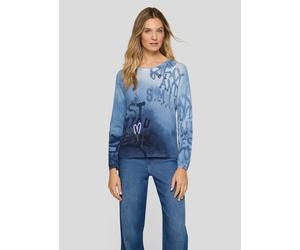 Strickpullover RABE "Pullover", Damen, Gr. 44, dunkelblau, 98%Baumwolle 2%Metallic Garn, gerade, gerader Abschluss, Pullover Strickpullover (40553517-44) dunkelblau