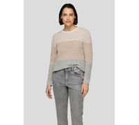 Strickpullover RABE "Pullover", Damen, Gr. 46, braun, 47%Baumwolle, 47%Polyacryl, 6%Metallic Garn, geringelt, gerade, gerader Abschluss, Pullover Strickpullover (20446309-46) braun