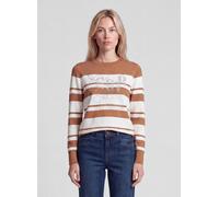 Strickpullover RABE "Pullover", Damen, Gr. 46, braun, Obermaterial: 50% Polyester, 30% Viskose, 20% Polyamid, geringelt, gerade, Pullover Strickpullover (46671631-46) braun