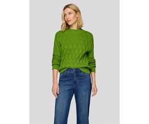 Strickpullover RABE "Pullover", Damen, Gr. 46, grün, 55%Baumwolle, 25%Viskose, 15%Polyamid, 5%Wolle, unifarben, gerade, gerader Abschluss, Pullover Strickpullover (65977940-46) grün
