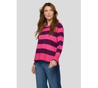 Strickpullover RABE "Pullover", Damen, Gr. 46, pink, 46%Modal, 40%Polyacryl, 14%Polyamid, geringelt, oversize, gerader Abschluss, Pullover Strickpullover (57612640-46) pink