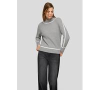 Strickpullover RABE "Pullover", Damen, Gr. 48, grau, 50%Polyester, 30%Viskose, 20%Polyamid, unifarben, gerade, gerader Abschluss, Pullover Strickpullover (17300132-48) grau