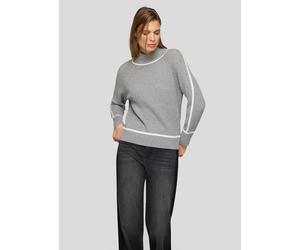 Strickpullover RABE "Pullover", Damen, Gr. 48, grau, 50%Polyester, 30%Viskose, 20%Polyamid, unifarben, gerade, gerader Abschluss, Pullover Strickpullover (17300132-48) grau