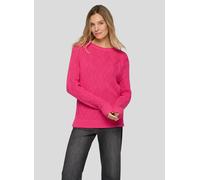 Strickpullover RABE "Pullover", Damen, Gr. 48, pink, 55%Baumwolle, 25%Viskose, 15%Polyamid, 5%Wolle, unifarben, gerade, gerader Abschluss, Pullover Strickpullover (59784939-48) pink