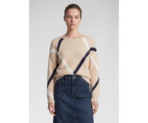 Strickpullover RABE "Pullover", Damen, Gr. 50, beige, Obermaterial: 80% Polyamid, 20% Baumwolle, kariert, weit, Pullover Strickpullover (23527428-50) beige