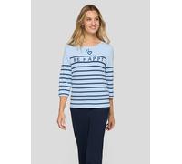 Strickpullover RABE "Pullover", Damen, Gr. 50, hellblau, 75%Viskose 25%Polyamid, geringelt, gerade, gerader Abschluss, Pullover Strickpullover (29120109-50) hellblau