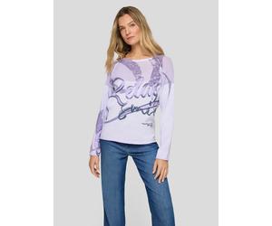 Strickpullover RABE "Pullover", Damen, Gr. 50, lila, 100%Baumwolle, gemustert, gerader Abschluss, Pullover Strickpullover (45581440-50) lila