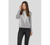 Strickpullover RABE "Pullover", Damen, Gr. 52, grau, 50%Viskose, 45%Polyamid, 5%Cashmere, unifarben, gerade, gerader Abschluss, Pullover Strickpullover (55097629-52) grau