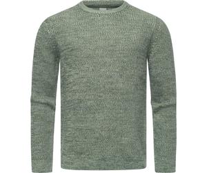 Strickpullover RAGWEAR "Aralt", Herren, Gr. S (48), grün (graugrün), Obermaterial: 60% Baumwolle, 40% Polyacryl, gerade hüftlang, Rundhals, Ärmel ohne Ärmelschlitz ohne Bündchen, Pullover Strickpullov