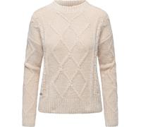 Strickpullover RAGWEAR "Jannina", Damen, Gr. XS (34), beige (ecru), Material: 100% Polyester, gerade hüftbedeckend, Rundhals, Ärmel ohne Ärmelschlitz Rippbündchen, Pullover Strickpullover, Gestrickter