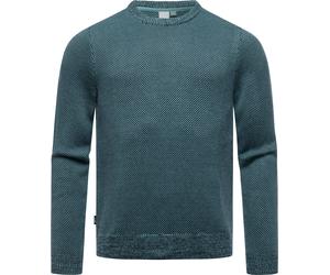 Strickpullover RAGWEAR "Larrs", Herren, Gr. XL (54), blau (dunkelblau), Material: 60% Baumwolle, 40% Acryl, gerade hüftlang, Rundhals, Ärmel ohne Ärmelschlitz Rippbündchen krempelbar, Pullover Strickp