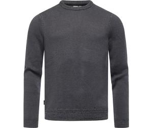 Strickpullover RAGWEAR "Larrs", Herren, Gr. XL (54), schwarz, Obermaterial: 60% Baumwolle, 40% Polyacryl, gerade hüftlang, Rundhals, Ärmel ohne Ärmelschlitz Rippbündchen krempelbar, Pullover Strickpul