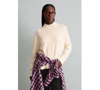 Strickpullover MARC O'POLO DENIM "aus softem Schurwolle-Mix", Damen, Gr. XS, weiß (weiß blush), Obermaterial: 72% Schurwolle, 26% Polyamid, 2% Elasthan, unifarben, Pullover Strickpullover (79872127-XS