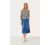 Part Two Damen, lang, Ärmel, Slim Fit, Crew Neck, gestreift, Hip Length Pullover, Whitecap Gray Stripe, Medium