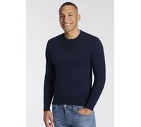 Strickpullover REPLAY, Herren, Gr. L, dunkelblau, Strick, Obermaterial: 95% Baumwolle, 5% Kaschmir, unifarben, regular fit normal, Rundhals, Rippstrickbündchen, Pullover Strickpullover, mit Kaschmir-A