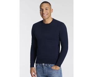 Strickpullover REPLAY, Herren, Gr. S, blau (dunkelblau), Strick, Obermaterial: 95% Baumwolle, 5% Kaschmir, unifarben, regular fit normal, Rundhals, Rippstrickbündchen, Pullover Strickpullover, mit Kas
