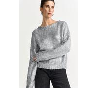 Strickpullover RICHROYAL, Damen, Gr. M, silber, Strick, Obermaterial: 60% Polyacryl, 15% Alpaka, 15% Wolle, 10% Viskose, gerade, Rundhals, Pullover Strickpullover, in Metallic-Optic, kastiger Schnitt,