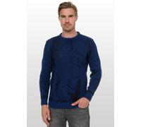 Strickpullover RUSTY NEAL, Herren, Gr. S, blau (blau, schwarz), 70% Polyacryl, 30% Baumwolle, mehrfarbig, normal, Rundhals, Pullover, im angesagten zweifarbigen Design (96902349-S) blau, schwarz