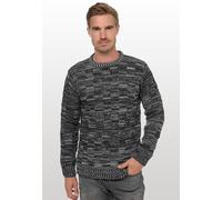 Strickpullover RUSTY NEAL, Herren, Gr. 3XL, schwarz, 70% Polyacryl, 30% Baumwolle, unifarben, normal, Rundhals, Pullover Strickpullover, mit dezenter Musterung und Strick-Design (21852908-XXXL) schwar