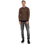 Feinstrick mit Karo-Muster Rundhals-Pullover L