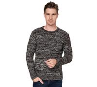 Strickpullover RUSTY NEAL, Herren, Gr. L, braun (braun, meliert), 70% Polyacryl, 30% Baumwolle, unifarben, normal, Rundhals, Pullover Strickpullover, im melierten Design (54859461-L) braun, meliert