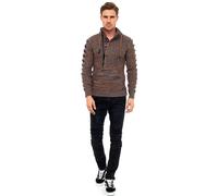 1/2 Zip Grobstrick Stehkragen-Pullover L