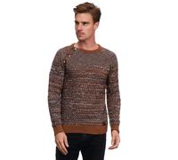 Strickpullover RUSTY NEAL, Herren, Gr. L, braun (camelfarben), 75% Polyacryl, 25% Baumwolle, unifarben, normal, Rundhals, Pullover Strickpullover, mit modischen Knöpfen (19177929-L) camelfarben