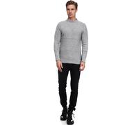Strickpullover RUSTY NEAL, Herren, Gr. M, grau, 75% Polyacryl, 25% Baumwolle, unifarben, normal, hoch geschlossener Ausschnitt, Pullover Strickpullover, mit elegantem Stehkragen (92981463-M) grau
