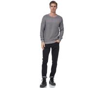 Strickpullover RUSTY NEAL, Herren, Gr. M, grau (anthrazit), 100% Baumwolle, unifarben, normal, Rundhals, Pullover Strickpullover, mit aufwendigem Strickmuster (40759068-M) anthrazit