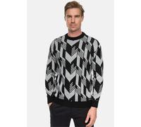 Kontrast Feinstrick Rundhals-Pullover M