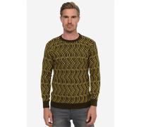 Strickpullover RUSTY NEAL, Herren, Gr. S, grün (khaki), 70% Polyacryl, 30% Baumwolle, mehrfarbig, casual, normal, Rundhals, Langarm, Pullover, in tollem Design (36001017-S) khaki