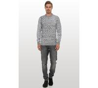 Used-Look Karomuster Rundhals-Pullover S