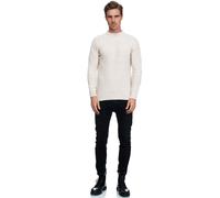 Strickpullover RUSTY NEAL, Herren, Gr. XL, beige (ecru), 75% Polyacryl, 25% Baumwolle, unifarben, normal, hoch geschlossener Ausschnitt, Pullover Strickpullover, mit elegantem Stehkragen (93406267-XL)