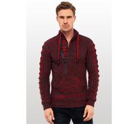 Strickpullover RUSTY NEAL, Herren, Gr. XL, bunt (rot, anthrazit), 75% Polyacryl, 25% Baumwolle, unifarben, casual, normal, ohne Ausschnitt, Langarm, Pullover, mit stylischem Ausschnitt (59435211-XL) r