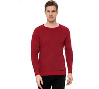 Slim Fit Feinstrick Biker Rundhals-Pullover XL