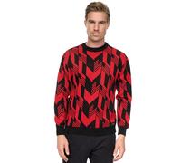 Kontrast Feinstrick Rundhals-Pullover XL