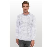 Strickpullover RUSTY NEAL, Herren, Gr. XL, weiß, 70% Polyacryl, 30% Baumwolle, mehrfarbig, normal, Rundhals, Pullover Strickpullover, mit meliertem Design (78668141-XL) weiß