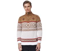 Strickpullover RUSTY NEAL, Jungen, Gr. XXL, braun (weiß, braun), 70% Polyacryl, 30% Baumwolle, mehrfarbig, unifarben, normal, ohne Ausschnitt, Pullover Strickpullover, mit winterlichem Muster (7953146