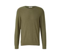 Strickpullover S.OLIVER, Herren, Gr. S, khaki, Strick, Obermaterial: 100% Baumwolle, unifarben, regular fit normal, Rundhals, Rippstrickbündchen, Pullover Strickpullover, mit Rundhals, Regular Fit (56