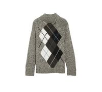 Comma Strickpullover Mouliné mit Intarsien-Motiv braun/mehrfarbig Größe S