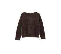 Strickpullover S.OLIVER BLACK LABEL, Damen, Gr. 36, braun (chocolate), Grobstrick, Obermaterial: 74% Polyamid, 16% Viskose, 10% Polyester, unifarben, hüftlang, U-Boot-Ausschnitt, Pullover Strickpullov