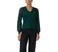 Feinstrick-Pullover aus Viskosemix mit semitransparenten Ärmeln 36 grün 2175570.6934.36