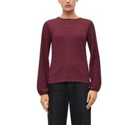 s.Oliver BLACK LABEL Strickpullover Damen Rundhals Viskosemix plissierte Ballonärmel Rot Gr. 36