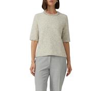 Strickpullover S.OLIVER BLACK LABEL, Damen, Gr. 38, pabble stone, Strick, Obermaterial: 42% Polyamid, 27% Polyester, 16% Polyacryl, 12% Wolle, 3% Elasthan, unifarben, hüftbedeckend, Rundhals, Pullover