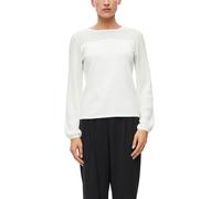 Strickpullover S.OLIVER BLACK LABEL, Damen, Gr. 38, weiß, Strick, Obermaterial: 71% Viskose, 29% Polyester, unifarben, normal hüftbedeckend, Rundhals, elastischer Bund, Pullover Strickpullover, Rippen