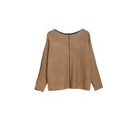 Strickpullover S.OLIVER BLACK LABEL, Damen, Gr. 40, beige (braun), Feinstrick, Obermaterial: 70% Viskose, 30% Polyamid, normal, U-Boot-Ausschnitt, Pullover Strickpullover, mit Color Blocking und Teilu