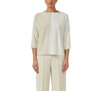 Strickpullover S.OLIVER BLACK LABEL, Damen, Gr. 42, beige nature, Strick, Obermaterial: 50% Baumwolle, 50% Modal, mehrfarbig, regular fit normal, U-Boot-Ausschnitt, Fledermausärmel abgerundeter Saum,